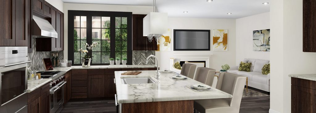 Luxury condos in Pasadena include gourmet kitchens with top-of-the-line amenities.