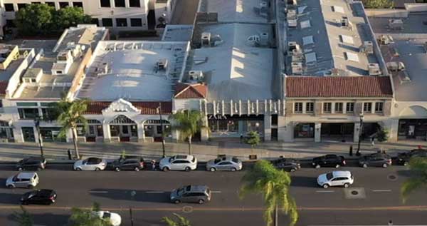 View of Old Town Pasadena located footsteps away from luxury condos at Terraces at the ambassador gardens